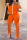 Orange Fashion Casual Print Hollowed Out Patchwork Slit Zipper Collar Long Sleeve Two Pieces