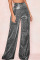 Gold Casual Solid Patchwork High Waist Wide Leg Solid Color Bottoms