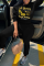 Black Street Vintage Print Patchwork Letter O Neck Tops