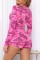 Rose Red Casual Living Print Patchwork V Neck Skinny Jumpsuits