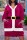 Rose Red Casual Print Patchwork V Neck Long Sleeve Dresses