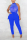 Blue Sexy Hot Drilling Sequined Halter Skinny Jumpsuits