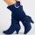 Blue Fashion Casual Solid Color Pointed Keep Warm High Boots