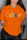 Orange Casual Street Print Patchwork Letter O Neck T-Shirts