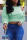 Light Green Casual Solid Hollowed Out Patchwork O Neck Tops