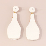 White Casual Daily Patchwork Sequins Earrings