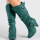 Green Fashion Casual Solid Color Pointed Keep Warm High Boots