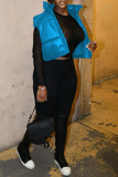 Black Fashion Casual Solid Cardigan Zipper Collar Outerwear