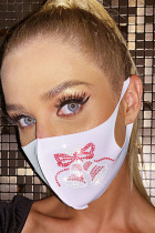 White Casual Street Patchwork Hot Drill Mask