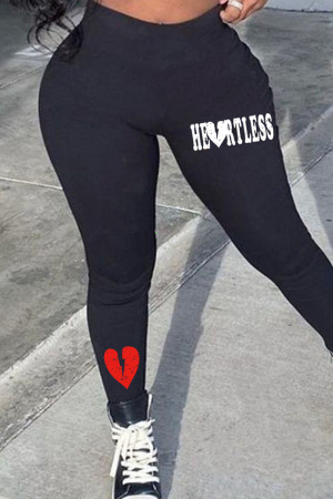 Black Red Casual Sportswear Print Patchwork Plus Size