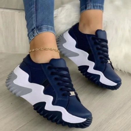 Deep Blue Casual Sportswear Daily Patchwork Contrast Round Keep Warm Comfortable Shoes