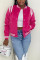 Pink Casual Daily Patchwork Contrast Conventional Collar Outerwear