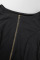 Black Casual Solid Patchwork Flounce Zipper Collar Long Sleeve Two Pieces