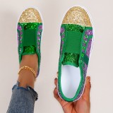 Purple Casual Sequins Patchwork Round Comfortable Flats Shoes