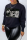 Black Street Vintage Print Patchwork O Neck Tops