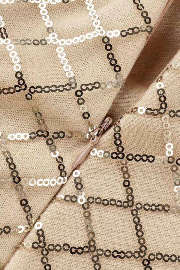 Elegant Solid Sequins Patchwork V Neck Evening Dress Dresses(6 Colors)
