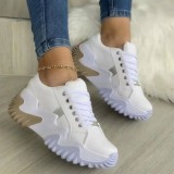 Cream White Casual Sportswear Daily Patchwork Contrast Round Keep Warm Comfortable Shoes