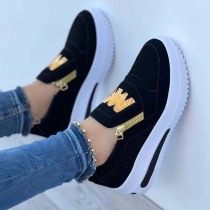 Black Casual Sportswear Patchwork Round Comfortable Shoes