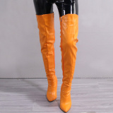 Orange Casual Patchwork Solid Color Pointed Keep Warm Comfortable Out Door Shoes (Heel Height 4.72in)
