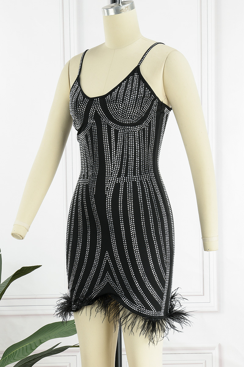 Sexy Patchwork Backless Spaghetti Strap Sleeveless Dress Dresses