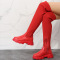 Red Casual Patchwork Solid Color Round Keep Warm Comfortable Shoes