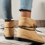 Yellow Casual Patchwork Solid Color Round Keep Warm Comfortable Shoes