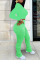 Light Green Casual Sportswear Solid Patchwork Fold O Neck Long Sleeve Two Pieces