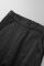 Black Casual Solid Patchwork Asymmetrical Zipper V Neck Long Sleeve Two Pieces