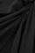 Black Sexy Solid Patchwork Fold Oblique Collar Long Dress Dresses