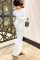 White Elegant Solid Patchwork Feathers Beading Off the Shoulder Evening Dress Dresses