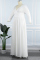 Blue Casual Solid Patchwork V Neck Long Sleeve Plus Size Dresses