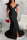 Black Sexy Solid Patchwork Feathers V Neck Evening Dress Dresses