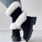 Black Casual Patchwork Contrast Round Keep Warm Comfortable Out Door Shoes