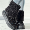 Black Casual Sequins Patchwork Round Keep Warm Comfortable Shoes