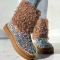 Khaki Casual Sequins Patchwork Round Keep Warm Comfortable Shoes
