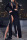 Black Sexy Solid Hollowed Out Patchwork Slit Turtleneck Evening Dress Dresses