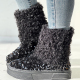 Black Casual Sequins Patchwork Round Keep Warm Comfortable Shoes