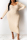 Cream White Casual Solid Patchwork V Neck Long Sleeve Plus Size Dresses
