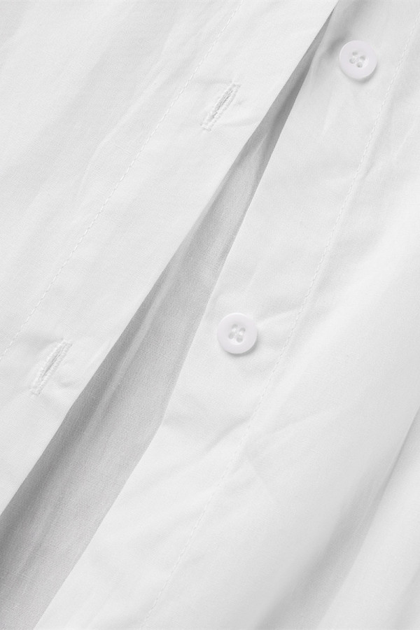 Women White Solid Shirt Style Top