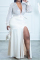 Cream White Sexy Elegant Basis Patchwork Sequins Sequined Without Belt Solid Color V Neck Evening Dress Dresses