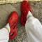 Red Casual Hollowed Out Round Comfortable Shoes
