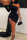 Black Sexy Solid Patchwork Asymmetrical Half A Turtleneck One Step Skirt Dresses