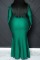 Burgundy Sexy Formal Solid Patchwork V Neck Long Sleeve Plus Size Dresses