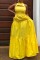 Yellow Sexy Casual Solid Hollowed Out Patchwork Contrast Turtleneck Sleeveless Dress Dresses