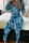 Blue Sexy Casual Print Printing V Neck Regular Jumpsuits