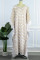 White Casual Embroidery Patchwork O Neck Long Dress Plus Size Two Pieces
