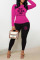 Rose Red Black Casual Street Print Patchwork O Neck Long Sleeve Two Pieces