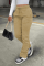 Khaki Street Solid Draw String Plus Size