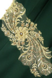 Ink Green Elegant Solid Embroidered Patchwork Strapless Trumpet Mermaid Dresses