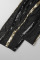 Black Sexy Solid Embroidered Patchwork O Neck Skinny Jumpsuits